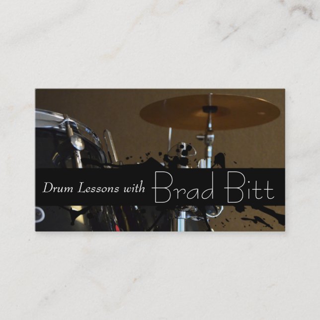 Drum Set Music Teacher Business Card (Front)