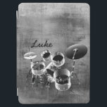 Drum Set / Personalised Gift for Drummers iPad Air Cover<br><div class="desc">Designer ipad cover case for your cool drummer. Personalise it with recipient's name or customise it with your own text,  and you can also change the font,  size,  & colour of the text. Or delete the text if you'd rather have it without.</div>