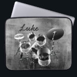 Drum Set / Personalised Gift for Drummers Laptop Sleeve<br><div class="desc">Designer laptop sleeve for your cool drummer/musician/music lover. Personalise it with recipient's name or customise it with your own text,  and you can also change the font,  size,  & colour of the text. Or delete the text if you'd rather have it without.</div>