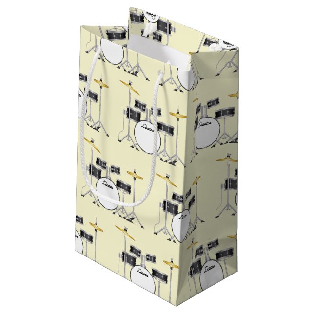 Drum Set Teacher Small Gift Bag (Back Angled)