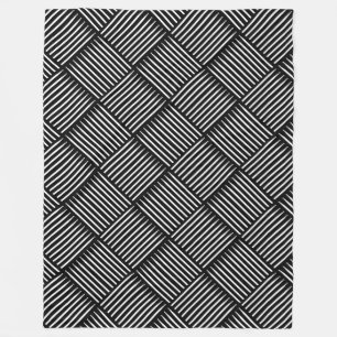 Drum Stick Crosshatch Black Fleece Blanket