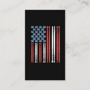 Drum Sticks American Flag Drumming Percussion Business Card