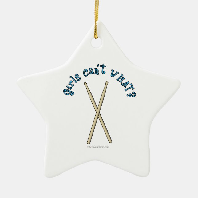 Drum Sticks Ceramic Tree Decoration (Front)