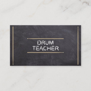 Drum Teacher Lessons Music Instructor Chalk Sticks Business Card