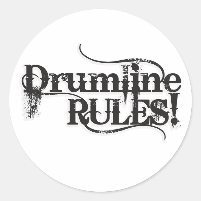 Drumline RULES Classic Round Sticker (Front)