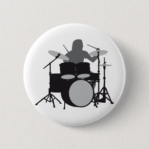 drummer 6 cm round badge