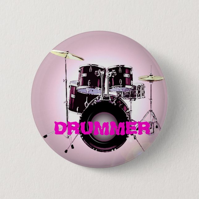 Drummer 6 Cm Round Badge (Front)