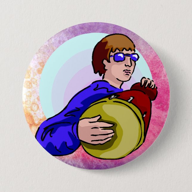 drummer 7.5 cm round badge (Front)