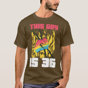 Drummer Age 36 Year Old LGBT Rainbow Birth Gay Pri T-Shirt