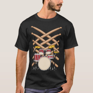 Drummer And Baseball Player Drum Musical Instrumen T-Shirt