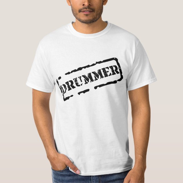 Drummer Basic White T-Shirt (Front)