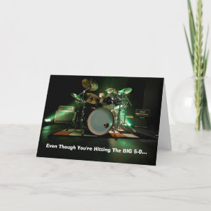 Drummer Birthday Card Shows Their Age (Custom)