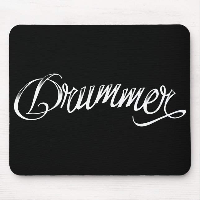 Drummer Black Mouse Pad (Front)
