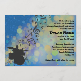 Drummer Boy Bar Mitzvah Invitation