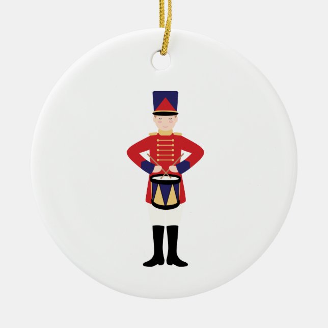 Drummer Boy Ceramic Tree Decoration (Front)