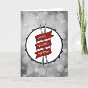 Drummer Boy Christmas Snare Drum Holiday Musician Card