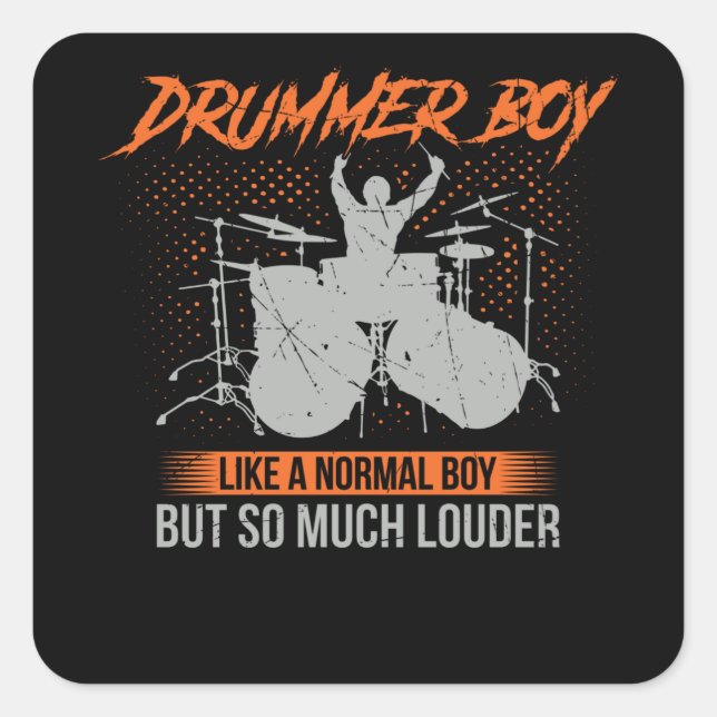 Drummer Boy | Drums Drummer Gift Square Sticker (Front)