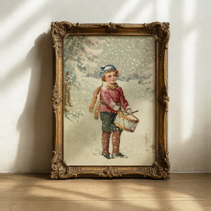 Drummer Boy Vintage Christmas Poster