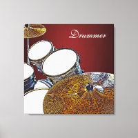 Drummer Canvas Drum Kit with Crash Square Art