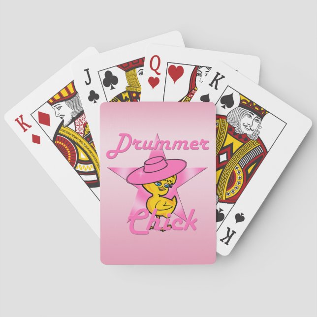 Drummer Chick #8 Playing Cards (Back)