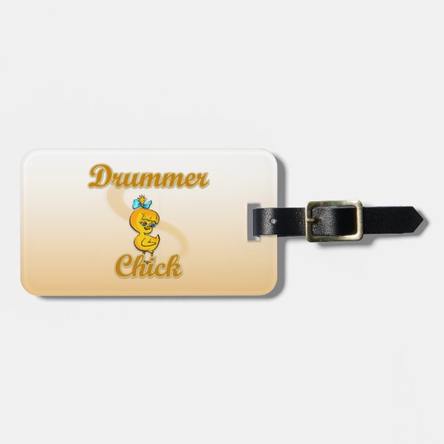 Drummer Chick Luggage Tag (Front Horizontal)
