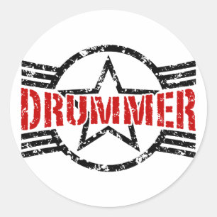 Drummer Classic Round Sticker