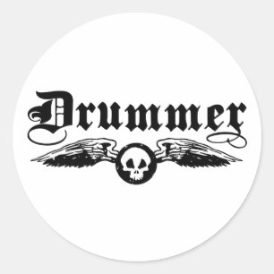 Drummer Classic Round Sticker