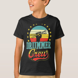 Drummer Crew Funny Trendy Retro Vintage Style Drum T-Shirt