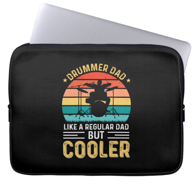 Drummer Dad Laptop Sleeve (Front)