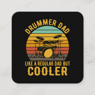 Drummer Dad Like A Regular Dad But Cooler Square Business Card