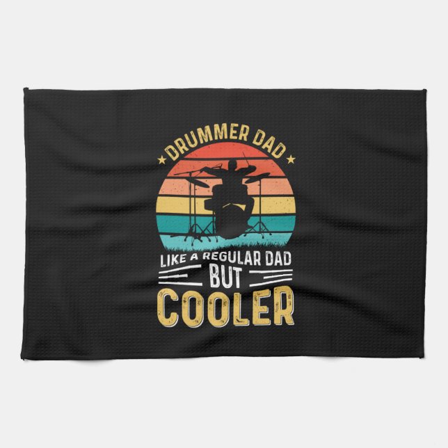 Drummer Dad Tea Towel (Horizontal)