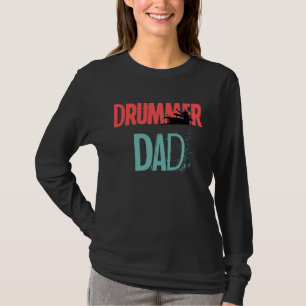 Drummer Dad with Drumset Mens Vintage Husband Lege T-Shirt