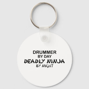 Drummer Deadly Ninja by Night Key Ring