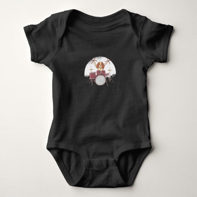 Drummer Dog Baby Bodysuit (Front)