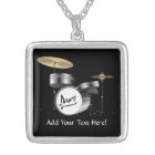 Drummer Drum Kit Personalised Music Necklace