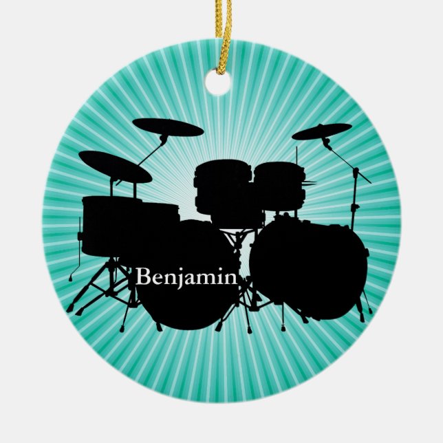 Drummer Drum Set Design Ornament (Front)