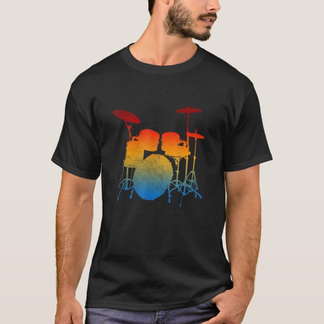 Drummer Drum Sticks Love Percussion Rock Tee (Front)