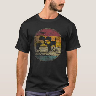 Drummer Drumming Drum Kit Vintage Retro Style Musi T-Shirt