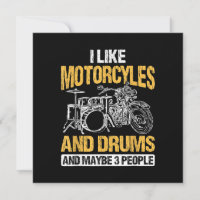 Drummer Drumming I Like Motorcycles And Drums