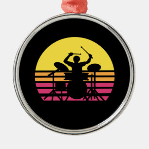 Drummer Drums Drumming Metal Tree Decoration