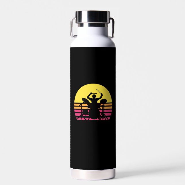 Drummer Drums Drumming Water Bottle (Front)