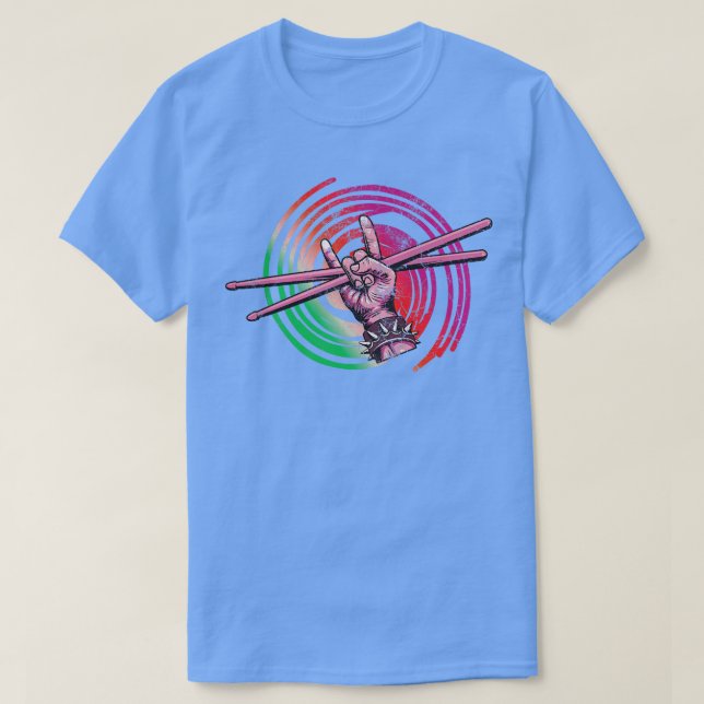 Drummer Drums Drumsticks Musician Outfit 8 T-Shirt (Design Front)