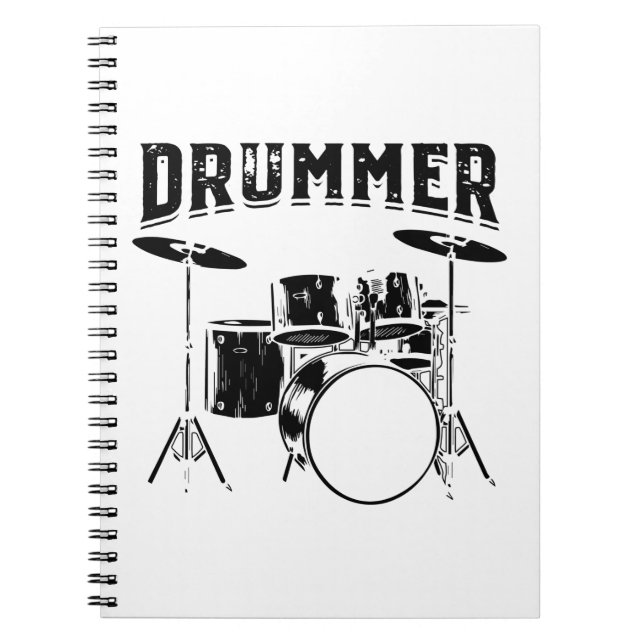 Drummer | Drums Musical Instrument Gift Idea Notebook (Front)