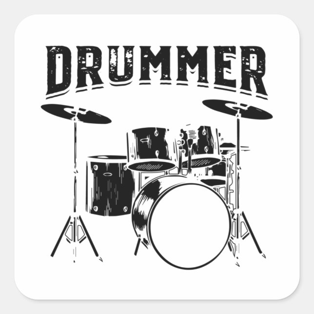 Drummer | Drums Musical Instrument Gift Idea Square Sticker (Front)