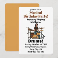 Drummer Enjoying Playing My Drums Musical Birthday
