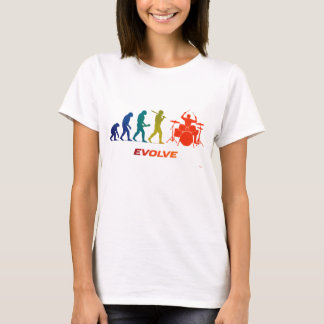 Drummer Evolution Silhouette Music Design T-Shirt