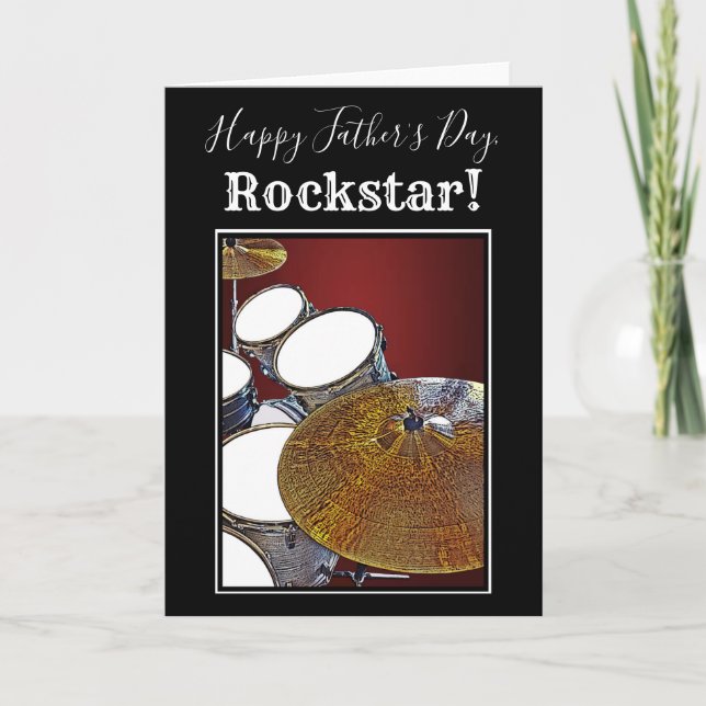 Drummer Fathers Day Musician Card Drums Drumming (Front)