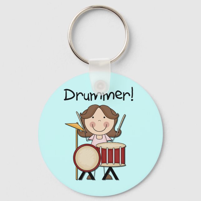 Drummer - Female Tshirts and Gifts Key Ring (Front)