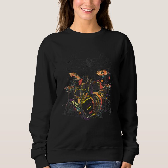 Drummer For Musicians & Percussion Drum Player Sweatshirt (Front)