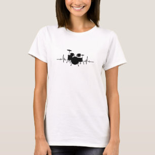 Drummer Girl   Drums Drummer Heartbeat  Gift T-Shirt